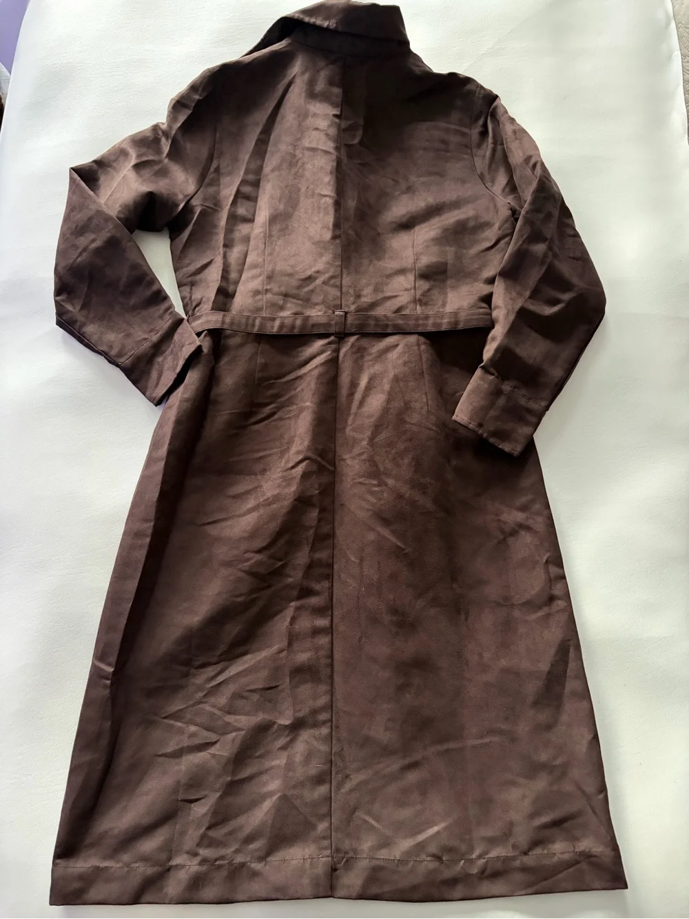 Banana Republic Factory Faux Suede Wrap Dress Sz 12 Modern Clean Classic Office - Picture 10 of 11